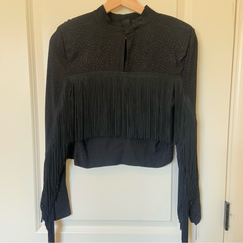Black Fringe Top